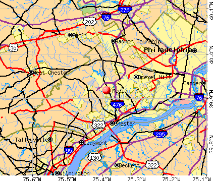Media, PA map