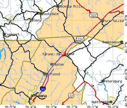 Tyrone, PA map