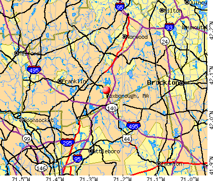 Foxborough, MA map