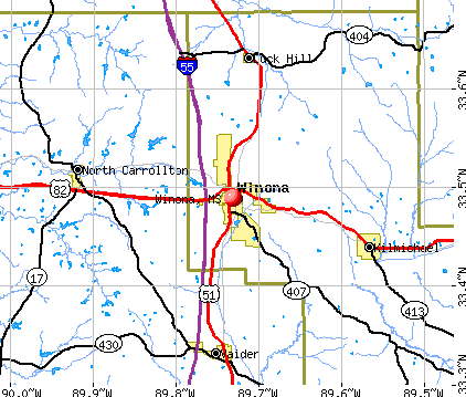 Winona, MS map