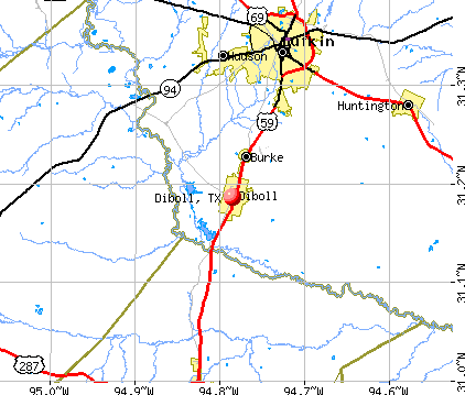 Diboll, TX map