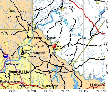 Vandergrift, PA map