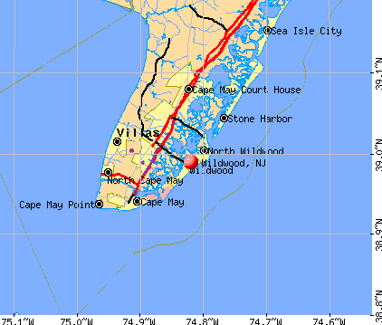 Wildwood, NJ map