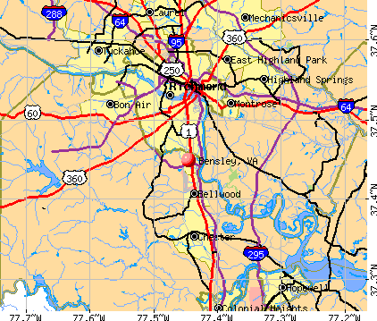 Bensley, VA map