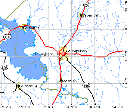 Livingston, TX map