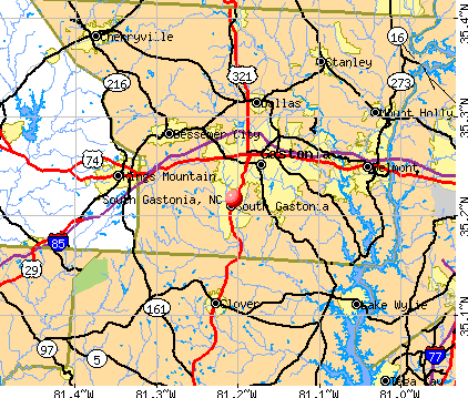 South Gastonia, NC map
