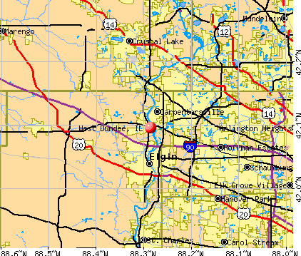 West Dundee, IL map
