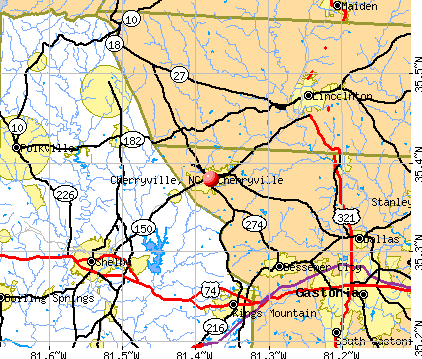 Cherryville, NC map