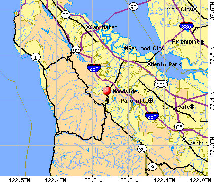 Woodside, CA map