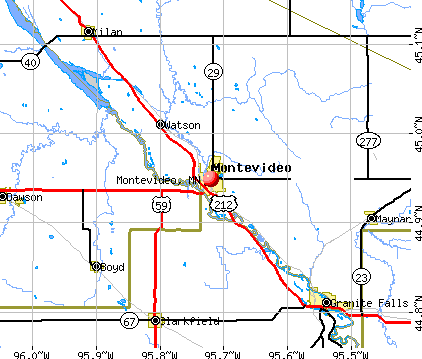 Montevideo, MN map