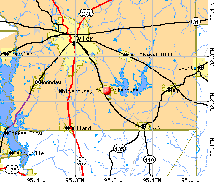 Whitehouse, TX map