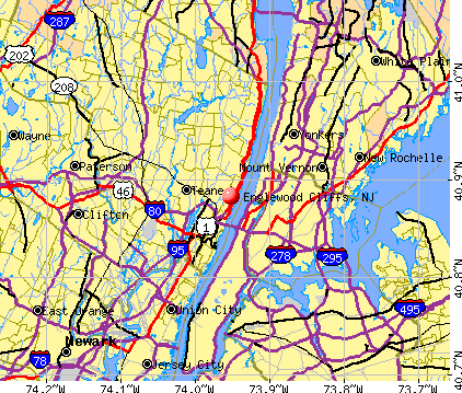 Englewood Cliffs, NJ map