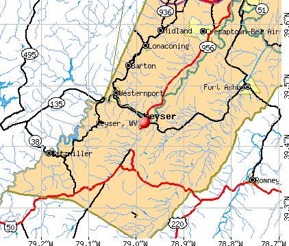 Keyser, WV map