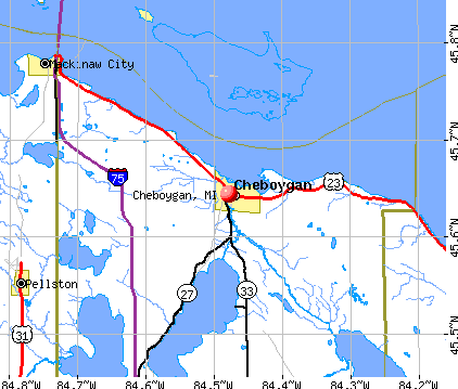 Cheboygan, MI map