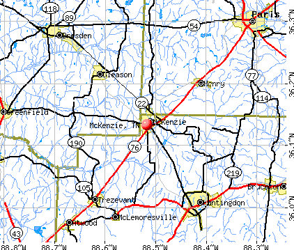 McKenzie, TN map