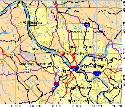 Avalon, PA map