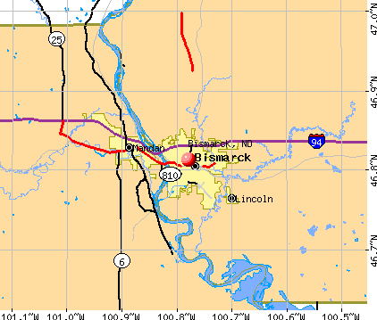 Bismarck, ND map