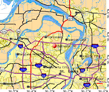 Dellwood, MO map