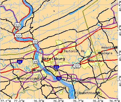 Paxtonia, PA map