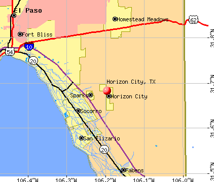 Horizon City, TX map