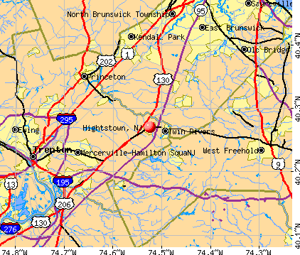Hightstown, NJ map. General Map; Google Map; MSN Map