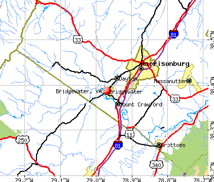 Bridgewater, VA map