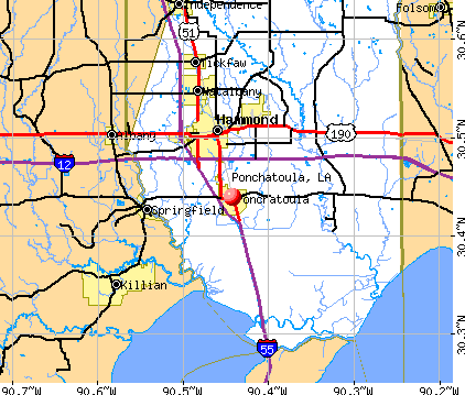 Ponchatoula, LA map
