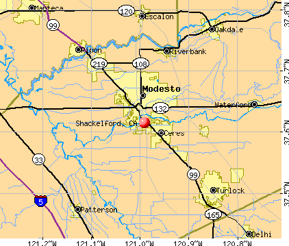 Shackelford, CA map