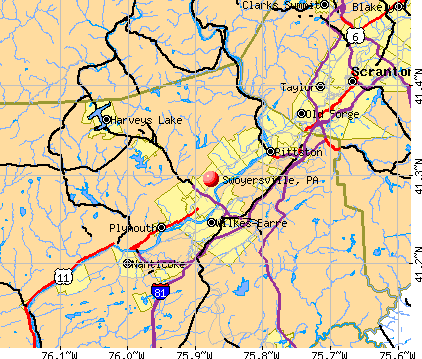 Swoyersville, PA map