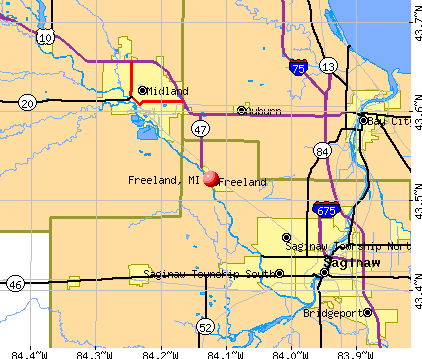 Freeland, MI map