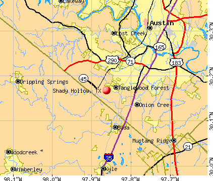 Shady Hollow, TX map
