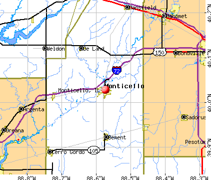 Monticello, IL map