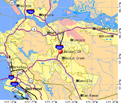 Waldon, CA map
