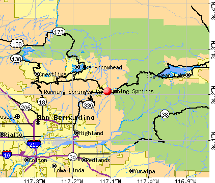 Running Springs, CA map