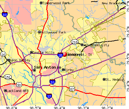 Windcrest, TX map