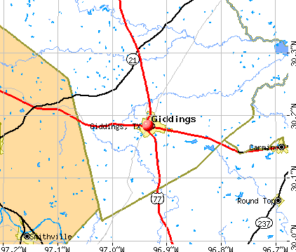 Giddings, TX map