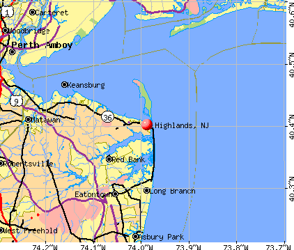 Highlands, NJ map