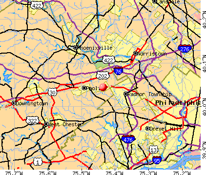 Devon-Berwyn, PA map