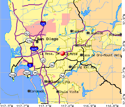 La Mesa, CA map