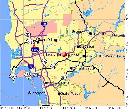 la mesa zip code map La Mesa California Ca 91942 92120 Profile Population Maps la mesa zip code map