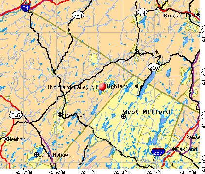 Highland Lake, NJ map
