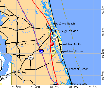 St. Augustine South, FL map