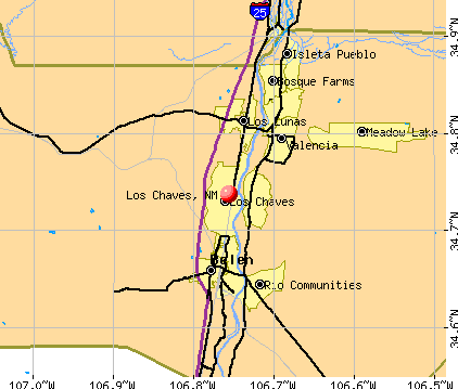 Los Chaves, NM map