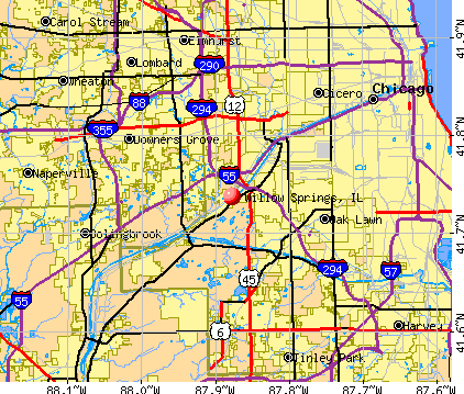 Willow Springs, IL map