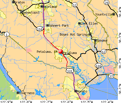Petaluma, CA map
