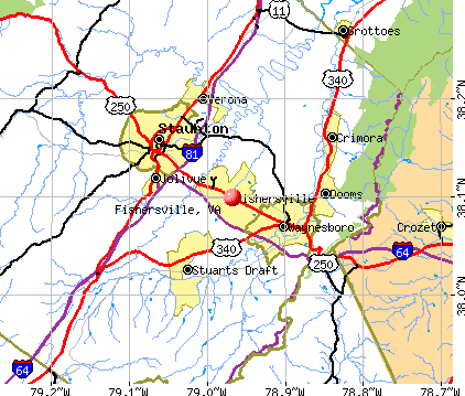 Fishersville, VA map
