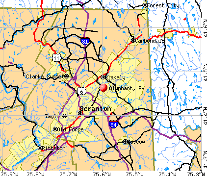 Olyphant, PA map