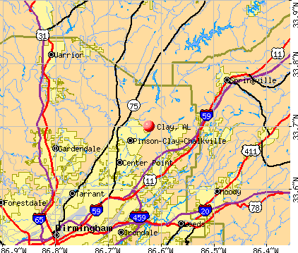 Clay, AL map