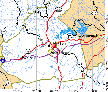 Marion, NC map