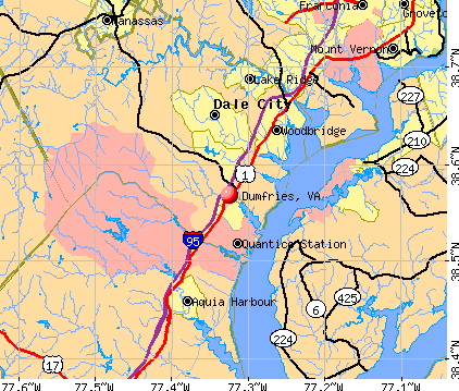 Dumfries, VA map